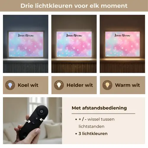 Sterren - Kleuren - Magie Light Box met batterij (Wandlamp kind) middel -USP_lichtkleurNL