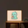 Dino - Boba - kawaii - Oranje Light Box met batterij (Wandlamp kind) middel -sfeer1_kind