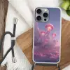 Kwallen - Roze - Wolken Hoesje iPhone 16 Pro Max met koord klein -sfeer4
