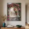 Doorkijk - Rozen - Vintage - Poort Textielframe zwart klein -sfeer1