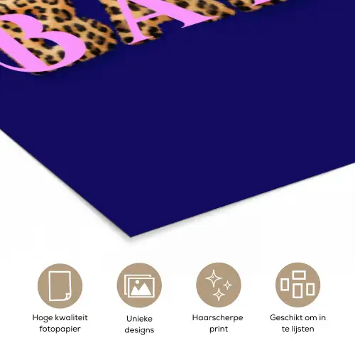 Badass - Panterpint - Schaduw - Roze poster papier klein -closeup_NL