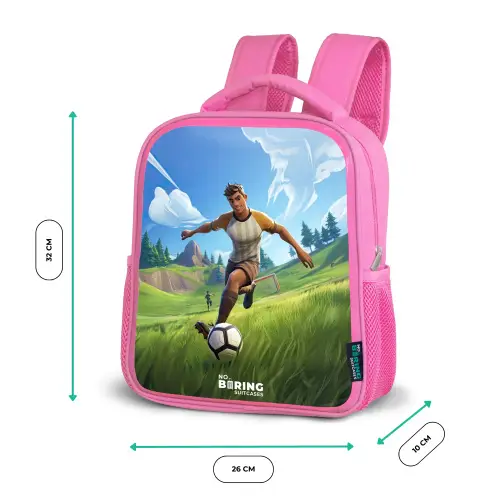 Voetbal - Jongen - Goal - Voetbaltenue Kinderrugzak - Roze middel -productfoto_formaten