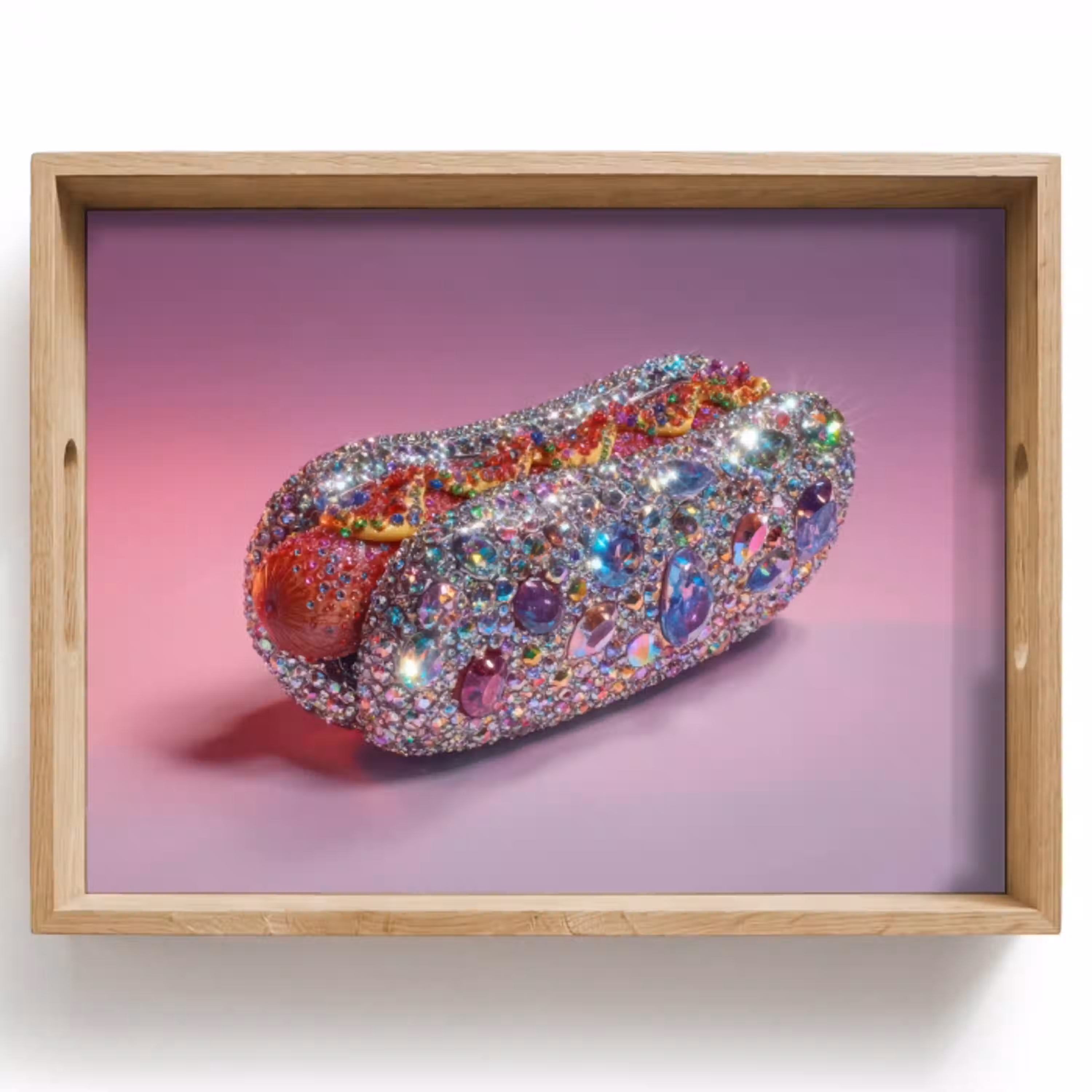 Hotdog - Steentjes - Glitters - Paars Dienblad Rechthoek middel -z3d_shopping