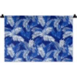 Palmblad - Patroon - Blauw Wandkleed katoen klein 269 -zz3d