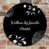 Illustraties - Zwart - Sierlijk Naambord Rond klein -sfeer2