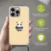 Panda - Beige - Minimalistisch Hoesje iPhone 16 Pro Max met koord klein -sfeer2_NL