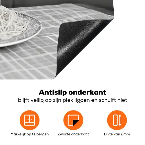 Kat - Siamees - Zwart Wit - Schattig - Dieren Inductie beschermer vinyl 3mm klein -zzzzzzz-td-onderkant