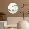 Terras - Illustratie - Groen Wandcirkel behangsticker klein -sfeer1