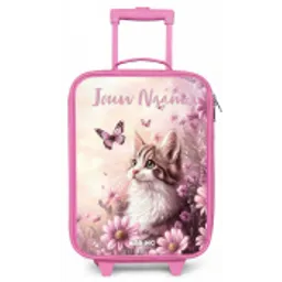 Kitten - Vlinders - Paars - Bloemen Kinderkoffer - Roze klein -zz3dotto