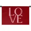 Love - Rood - Hatjes Wandkleed katoen klein -zz3d
