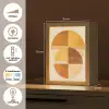 Cirkels - Geel - Minimalistisch Light Box met kabel (Tafellamp) klein -USP_NL