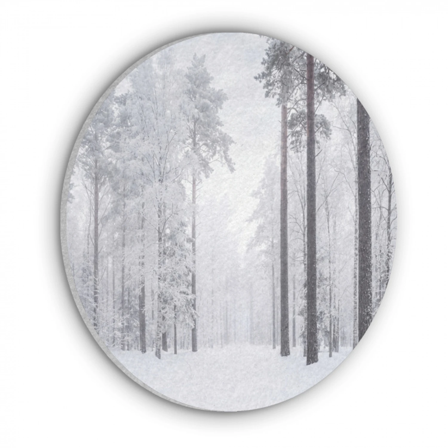 Bos - Sneeuw - Pad - Winter - Stilte Akoestische PET Vilt - Rond klein -3d