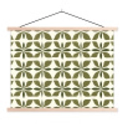 Botanisch - Retro - Groen textielposter latten blank klein 122 -3d