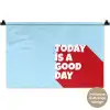 Today is a good day - Rood - lichtblauw Wandkleed katoen klein -t3d_DE
