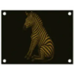 Zebra - Strepen - Goud tuinposter los doek klein -3d