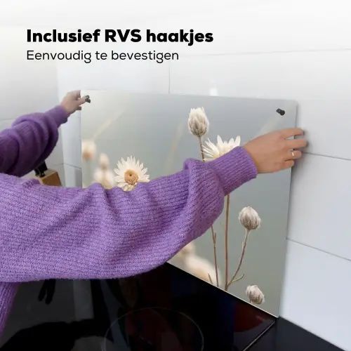 Strobloemen - Wit - Daglicht Inductie beschemer met haakjes klein -ky-ophangen-nl