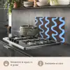 Kronkelende lijnen - Blauw - Bruin - Minimalistisch keuken achterwand spatscherm klein 900 -usp_ES