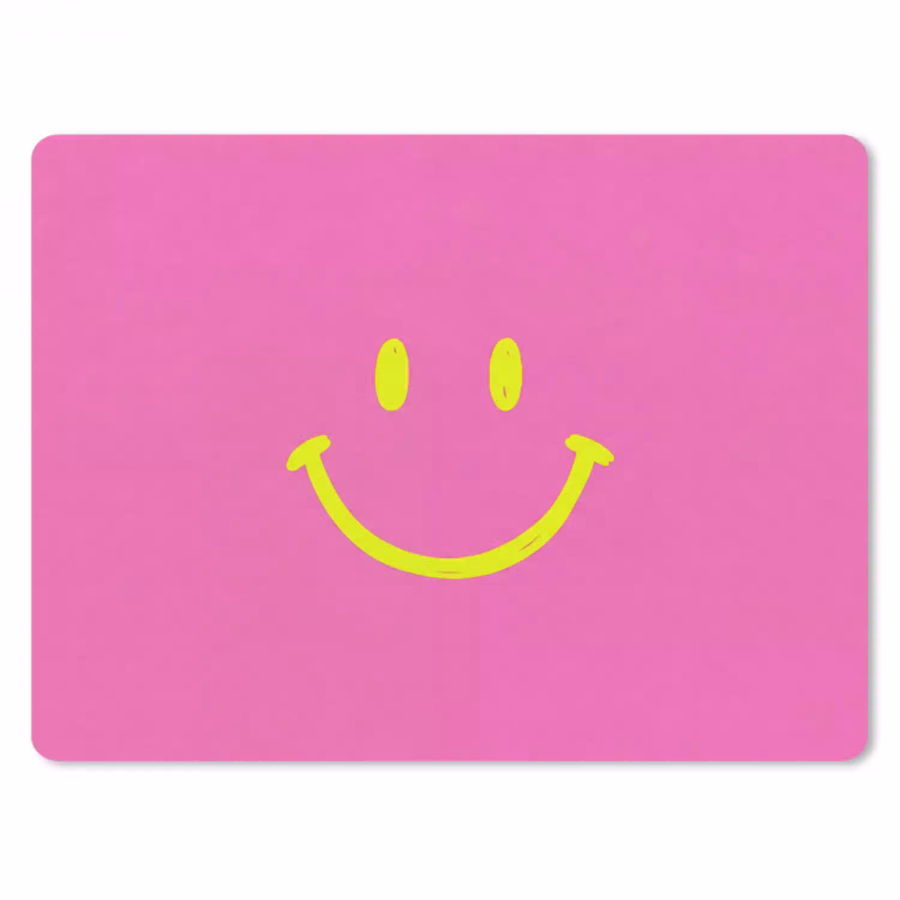 Smiley - Vrolijk - Roze muismat rubber klein -3d