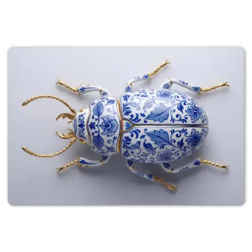 Kever - Delfts  - Blauw - Goud Placemat vinyl groot -zzsfeer1_Kitchenyeah-website