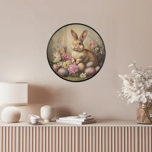 Haas - Stilleven - Bloemen Fotolijst rond zonder passe partout klein -sfeer3
