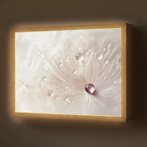 Bloem - Abstract - Wit - Water - Natuur Light Box met batterij (Wandlamp) middel -z3d_website