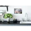 Bloemen - Lichtblauw - Wazig - Trosje Muursticker klein -keuken