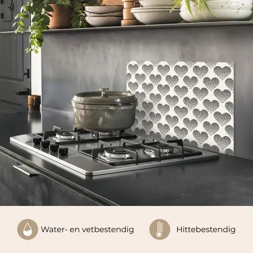 Polka - Stippen - Wit - Zwart keuken achterwand spatscherm klein 900 -usp_NL