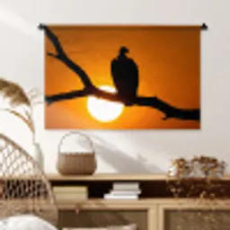 Gier - Tak - Zon - Oranje Wandkleed katoen middel -sfeer5