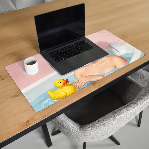 Badkamer - Eend - Blauw Muismat XXL klein -sfeer1