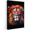 Graffiti - Leeuw - Bril - Zwart canvas 2cm klein -z3d