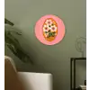 Illustratie - Bloemen - Rand - Roze Wandcirkel kunststof plaat 5mm dik klein -sfeer3