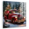 Kersttruck - Sneeuwbos - Rood plexiglas 5mm klein -zzzproduct_nieuw