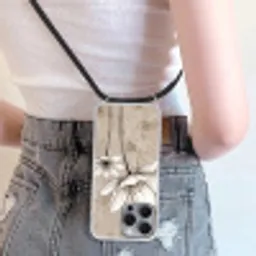 Modern - Design - Wit Hoesje iPhone 16 Pro Max met koord klein -sfeer5