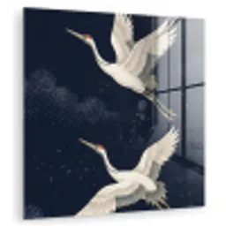 Kraanvogels - Nachthemel - Blauw plexiglas 5mm klein -zzzproduct_nieuw