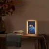 Octopus - Stippen - Blauw - Zee Light Box met kabel (Tafellamp) klein -sfeer4