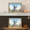 Draak - Blauw - Jongens - Kinderen Light Box met batterij (Wandlamp kind) middel -sfeer3_kind