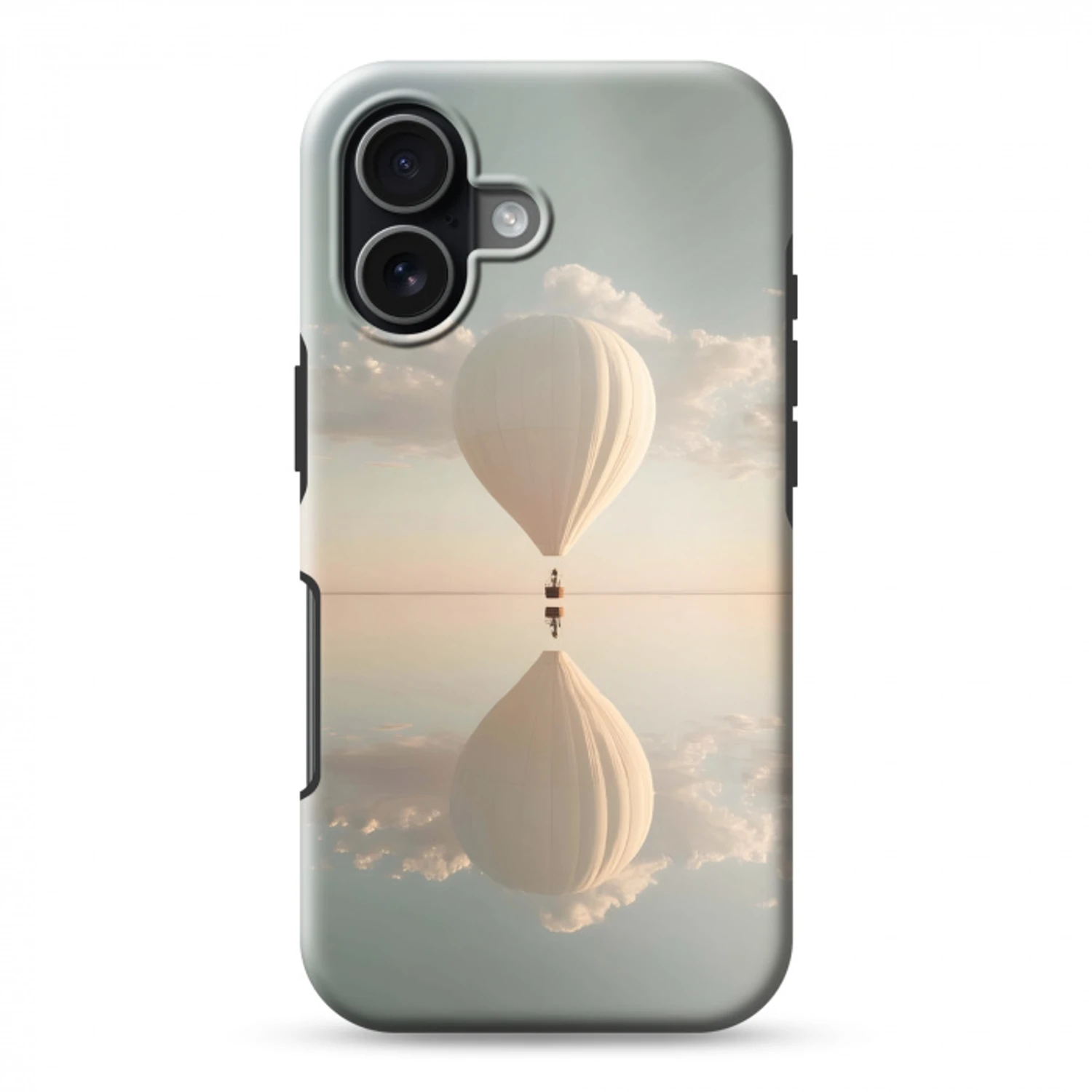 Luchtballon - Wolken - Water - Blauw Toughcase MagSafe Apple iPhone 17 klein -3d