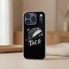 Taco - Kruiden - Witte krijtstijl - Tekst Telefoonhoesje iPhone 17 Pro klein -sfeer2