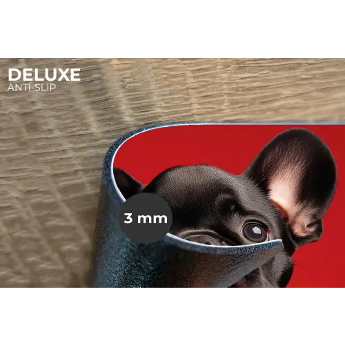 Amor - Hond  - Hartje - Rood Placemat vinyl groot -closeup