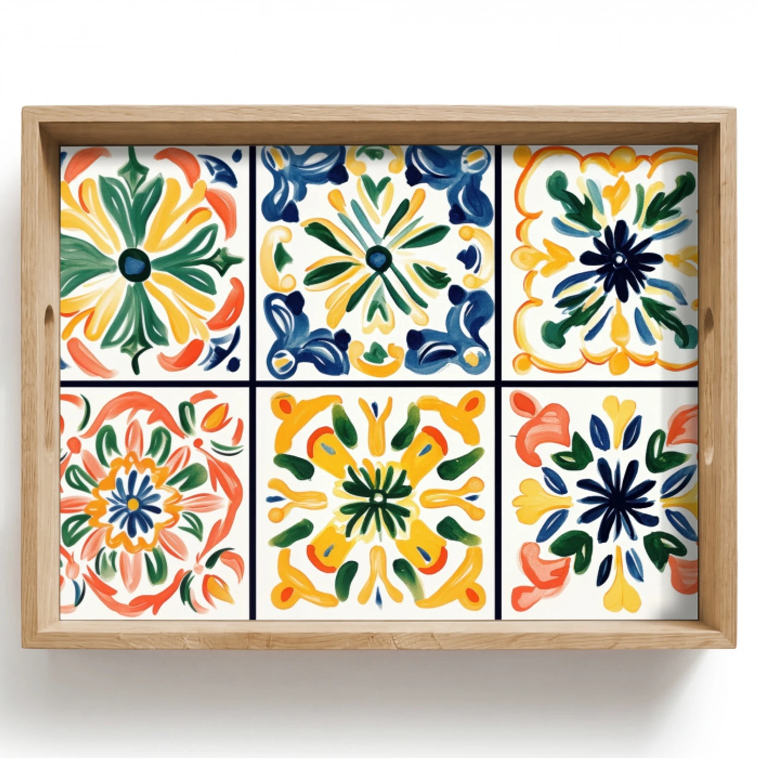 Spaans - Tegels - Keramiek - Bloemen Dienblad Rechthoek middel -z3d_shopping