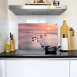 Meeuwen - Strand - Zee - Roze Inductie beschemer met haakjes klein -sfeer2