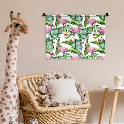 Bladeren - Flamingo - Jungle Wandkleed katoen klein -wsfeer5_kind
