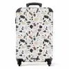 Terrazzo natuurlijk kleurpatroon NBS - Handbagage koffer - Kinderen Unisex middel -productfoto_recht