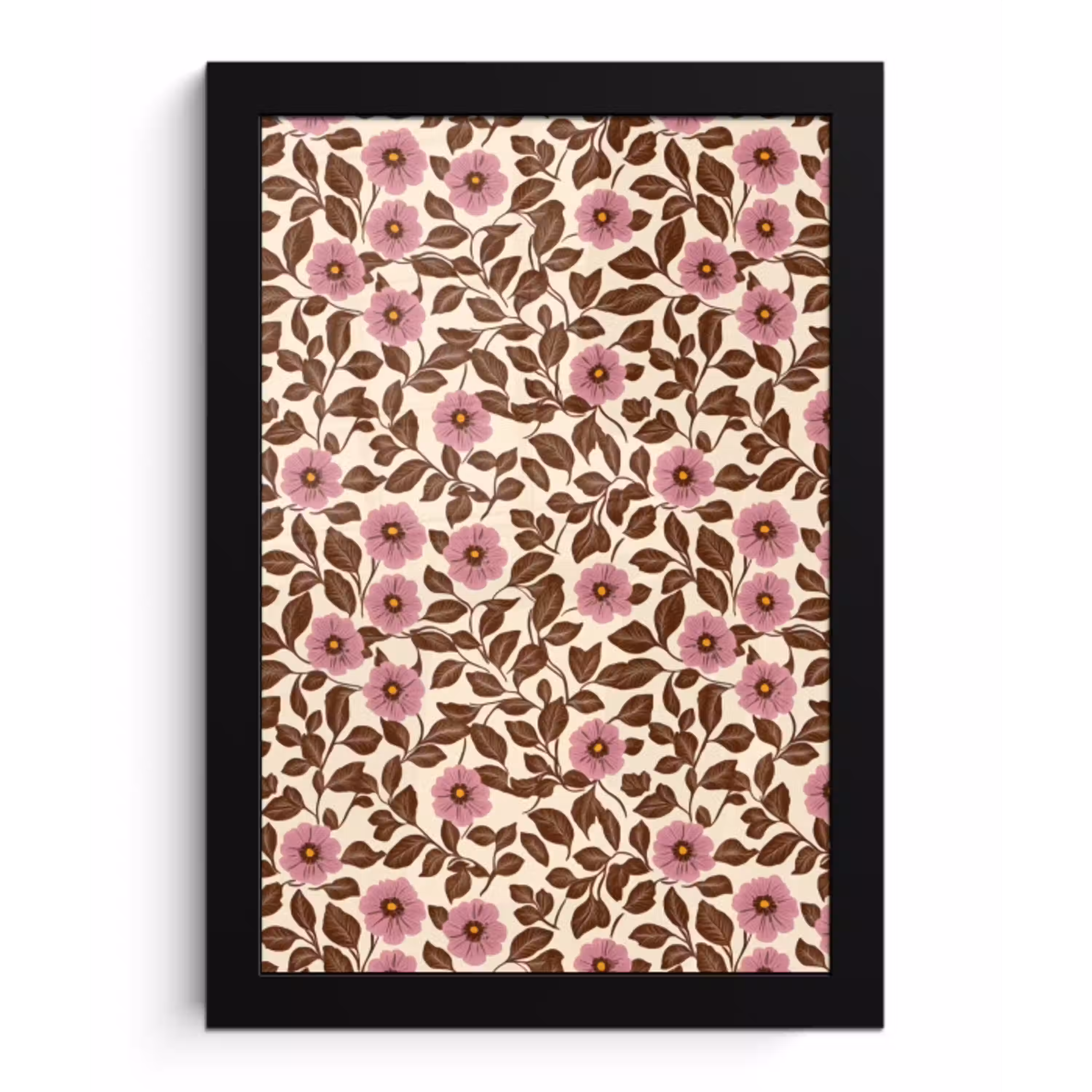 Bloemen - Bladeren - Kleurrijk fotolijst zwart zonder passe partout klein 224 -3d