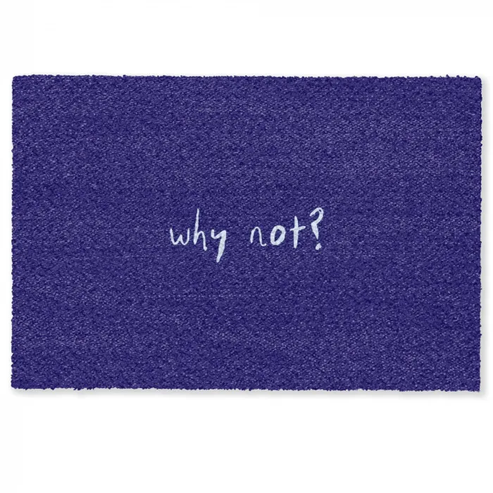 Why not - Blauw - Handgeschreven Deurmat klein -zkaufland3d