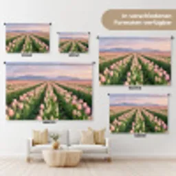 Tulpen - Landschap - Roze Wandkleed katoen klein -tsfeer8_DE