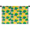 Ananas - Geel - Groen - Tropisch Wandkleed katoen klein 269 -zz3d