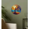 Boom - Zon - Verflook - Kleuren - Abstract Wandcirkel kunststof plaat 5mm dik klein -sfeer3