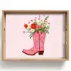 Cowboylaarzen - Roze - Boeket - Bloemen Dienblad Rechthoek middel -z3d_shopping