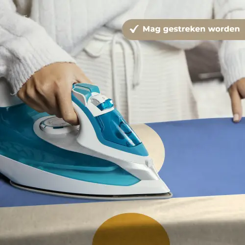 Cirkels - Symmetrisch - Wit - Blauw- Geel Wandkleed katoen klein -sfeer9
